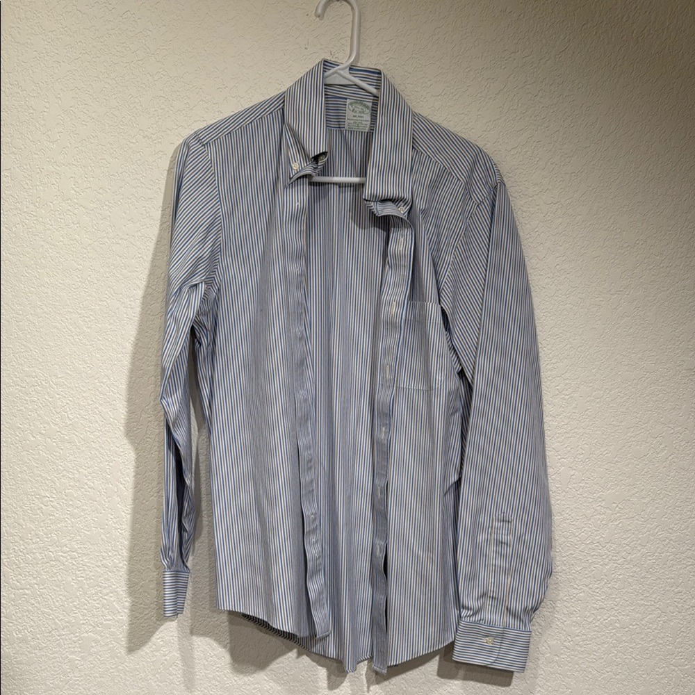 Brooks Brothers Blue Casual Button Down Shirt with Classic Design